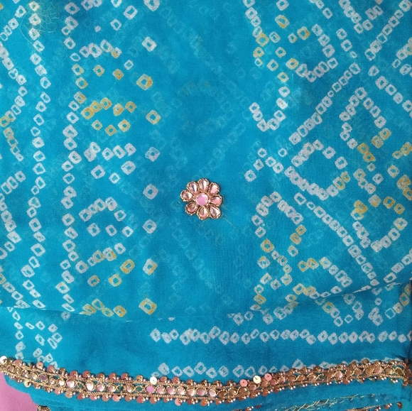 Bandhani sequined saree
